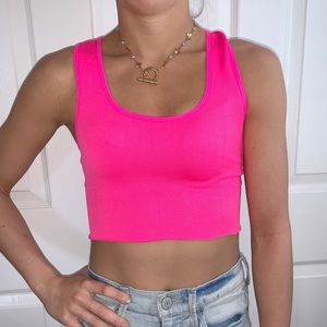 Neon pink tank